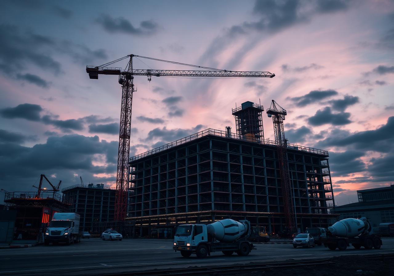 Commercial high-rise pour