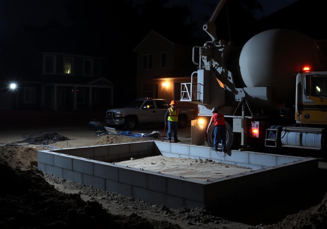 Residential foundation pour